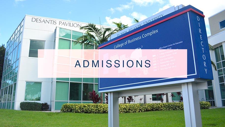 College of Business complex and map with admissions information